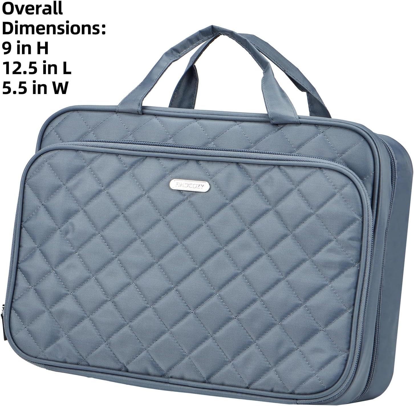 FINDCOZY Extra Large Toiletry Bag with Hanging Hook, Travel Makeup Case for Women, Cosmetic Organizer for Toiletries, Full-Sized Bottles, Beauty (Grey)