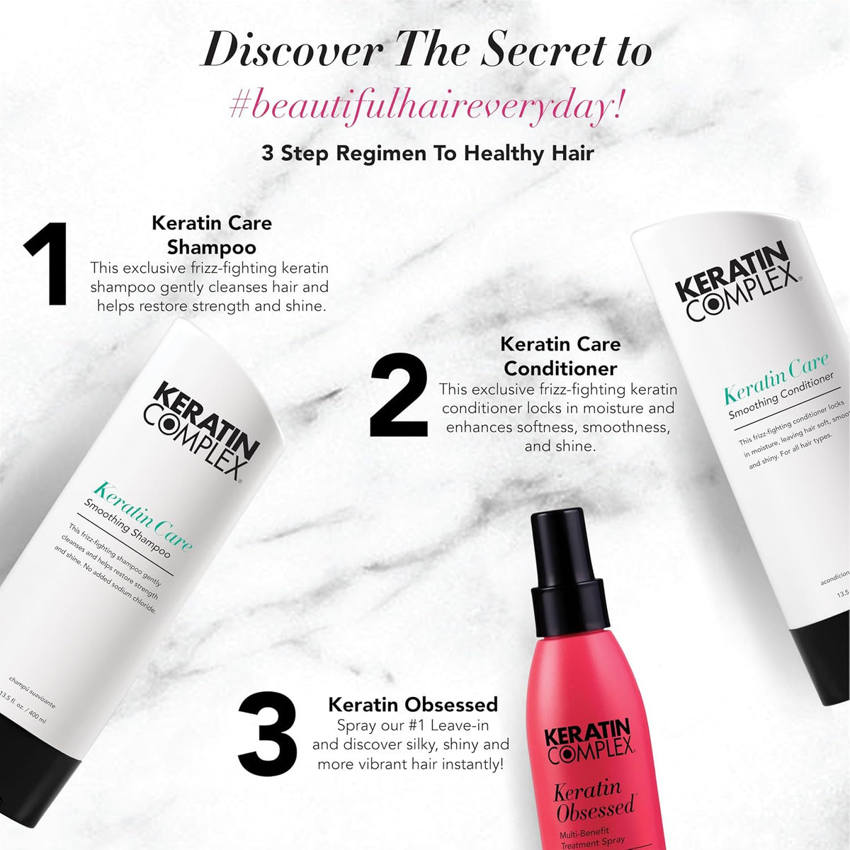 Keratin Complex Retail Kit with Shampoo, Conditioner, and Keratin Obsessed 5Oz