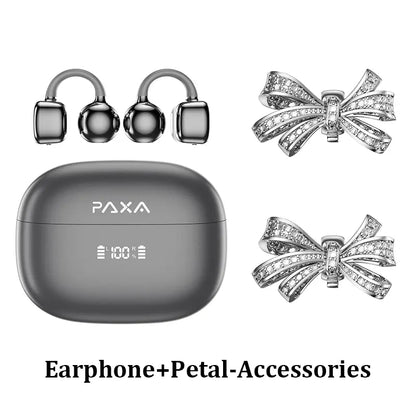 PAXA Earclip C7 Clip-On Design Wireless Earphones, Upgraded Panoramic Sound Headset, Comfortable Wearing &amp; IPX5 Waterproof Sports Earbuds for Work, Fitness
