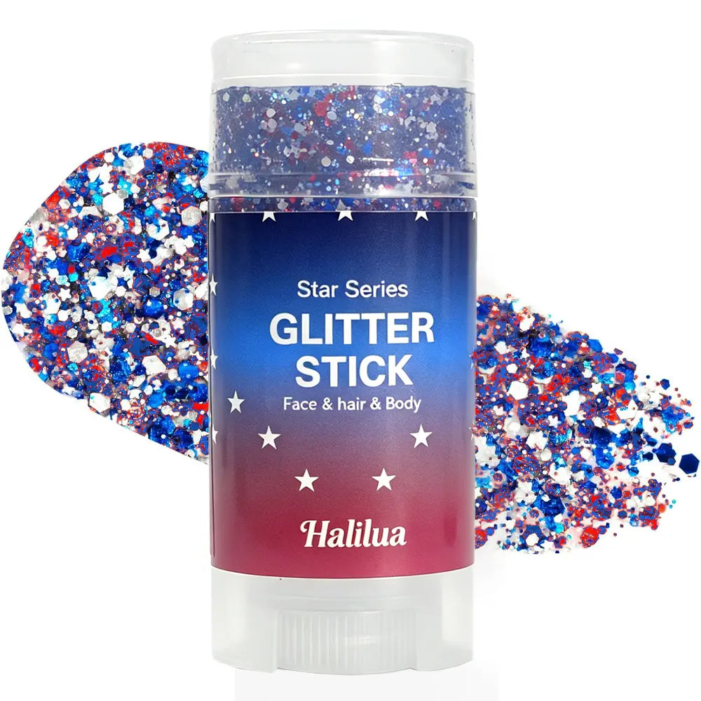 4Th of July Glitter Stick | Red, White &amp; Blue Body &amp; Hair Sparkle for Independence Day Party, Festival &amp; Fun Holiday Look