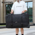 KLQDZMS Folding Suitcase Oversized Capacity Trolley Bag Outdoor Travel Organizer Bag Airline Checked Backpack with Wheel Luggage