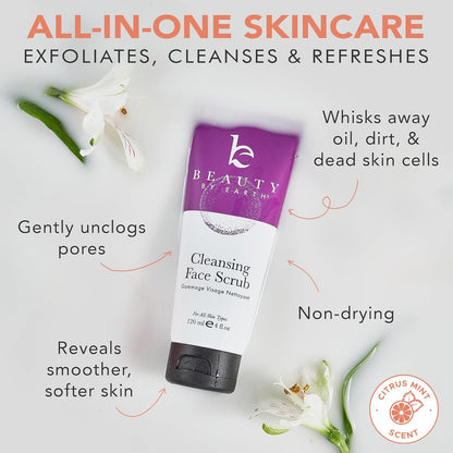 Face Scrub and Face Wash, Gentle Exfoliating, Cleansing Facial Scrub Exfoliator, Natural &amp; Organic Ingredients