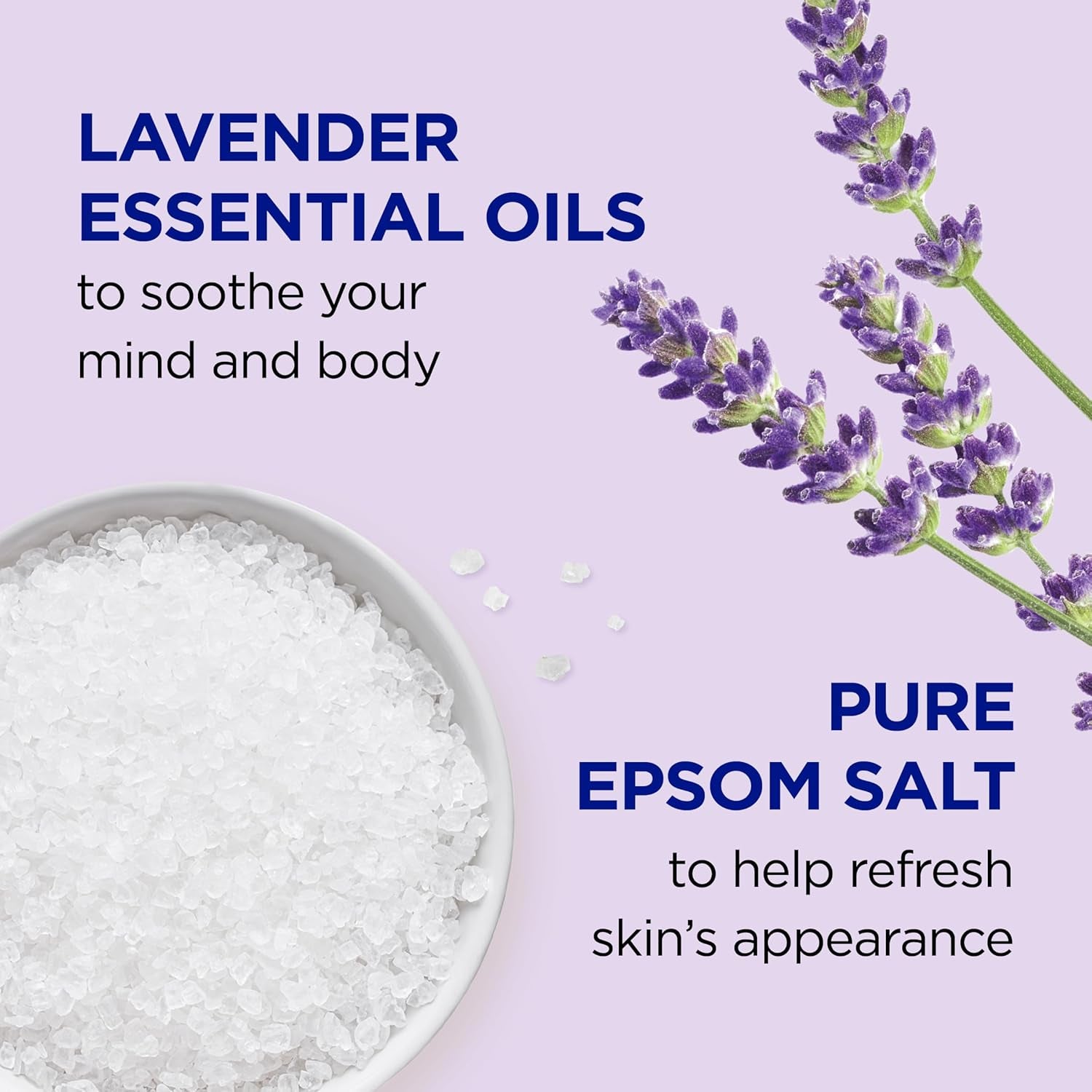 Foaming Bath with Pure Epsom Salt, Soothe &amp; Sleep with Lavender, 34 Fl Oz (Pack of 2)